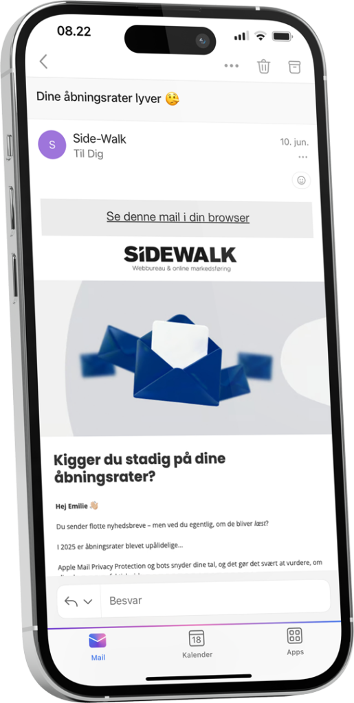 Eksempel på et Side-Walk nyhedsbrev