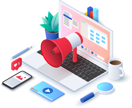 marketing 3d illustration